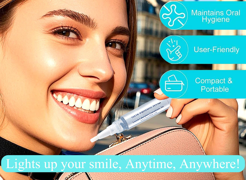Professional Teeth Whitening Kit with Teeth Whitener Pen & Remineralization Gel Pen for Sensitive Teeth, On-The-go whitening Applicator, Whitening Pen for Stain Removal, Travel-Friendly