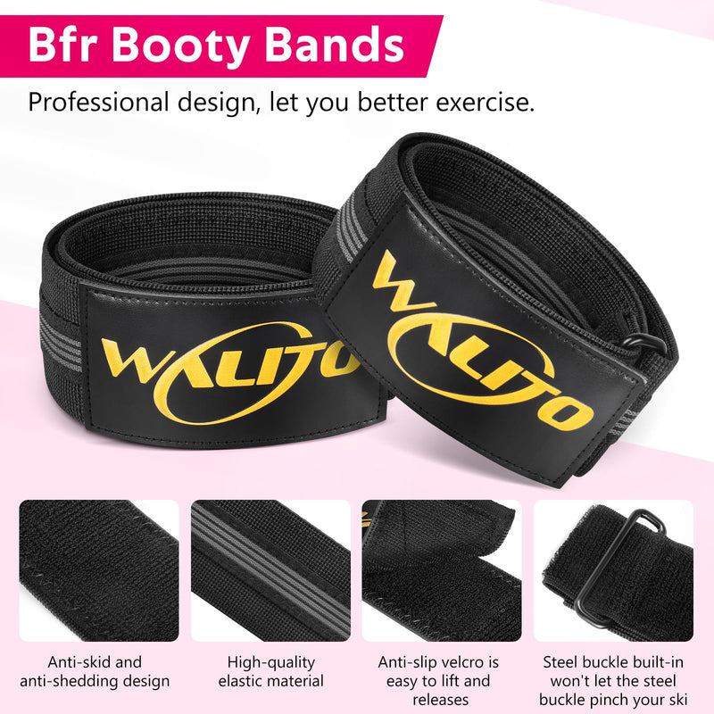 [Australia] - BFR Booty Bands for Women Glutes - Blood Flow Restriction Bands with Weekly Plan for Legs, Butt & Hip Building, Occlusion Bands for Workouts, Best Fabric Bands for Squat Butt & Thigh Black Bands 