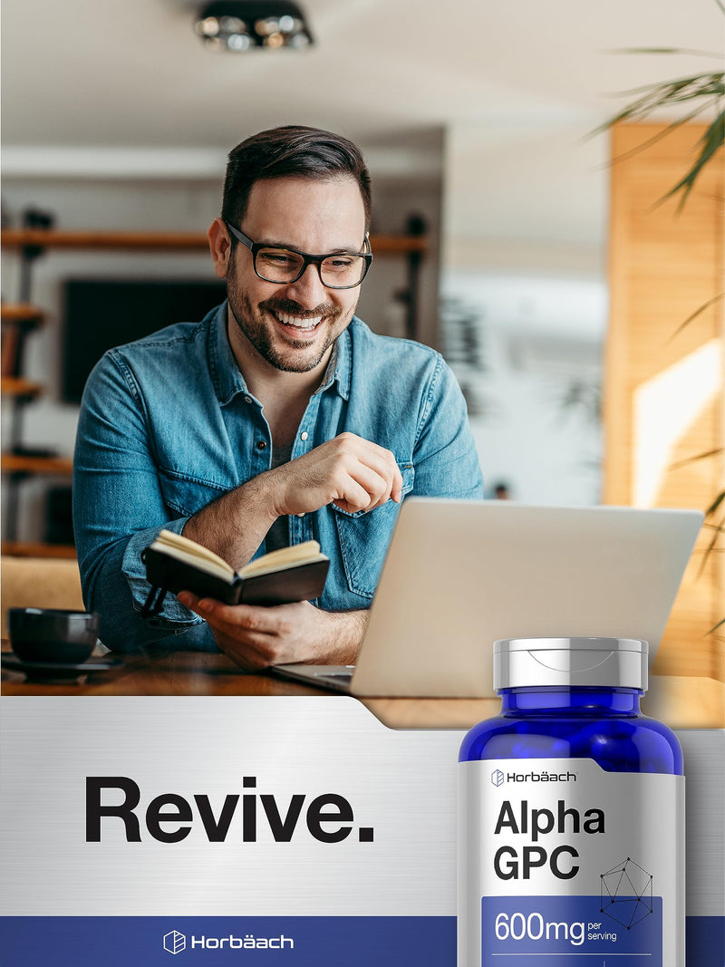 [Australia] - Horb√§ach Alpha GPC 600mg | 120 Capsules | Vegetarian, Non-GMO & Gluten Free Choline Supplement | Supports Healthy Memory, Focus and Clarity 