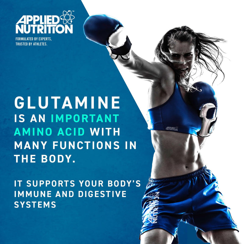 Applied Nutrition L Glutamine Powder - Amino Acid, Muscle Strength & Recovery, Boosts Immune System, Unflavoured (250g - 50 Servings) 50 Servings (250 g) (Pack of 1)