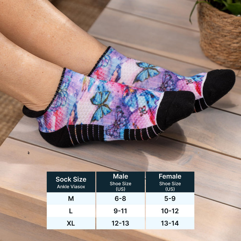 [Australia] - Viasox Ankle Compression Socks for Women & Men, 14 mmHg Support Improves Circulation, Extra Cushioned Large White 