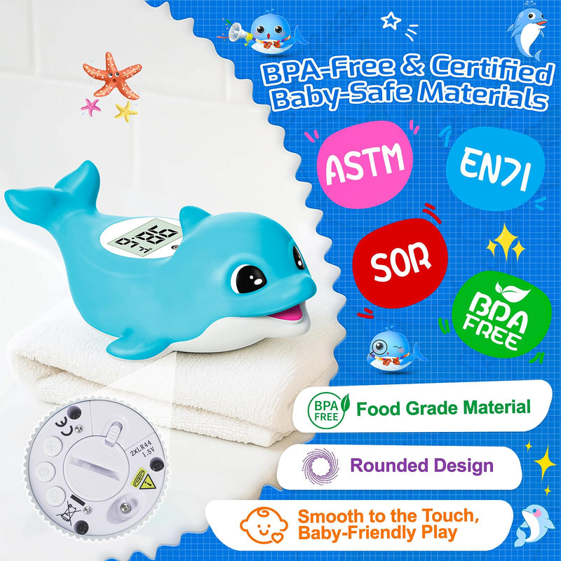 [Australia] - Baby Bath Thermometer for Newborn ‚Äì Digital Bathtub Water Temperature Thermometer ‚Äì Floating Dolphin Bath Toy, ¬∞C/¬∞F Display, Waterproof & BPA-Free 