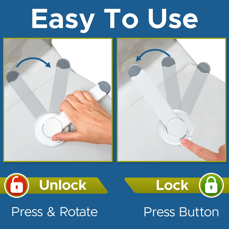 [Australia] - Baby Toilet Lock by Wappa Baby - 9"L x 4"W - Ideal Baby Proof Toilet Lid Lock - No Tools Needed Easy Installation with 3M Adhesive - Top Safety Toilet Seat Lock - Fits Most Toilets - White (1 Pack) 1 Count (Pack of 1) 