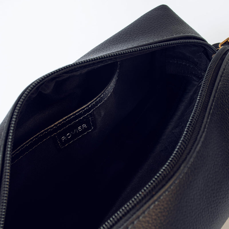 Leather Toiletry Bag for Men | Genuine Full-Grain Bovine Dopp Kit | OXFORD | Mens Travel Toiletry Bag | Shaving Kit for Men | Handcrafted in Bolivia | Onyx