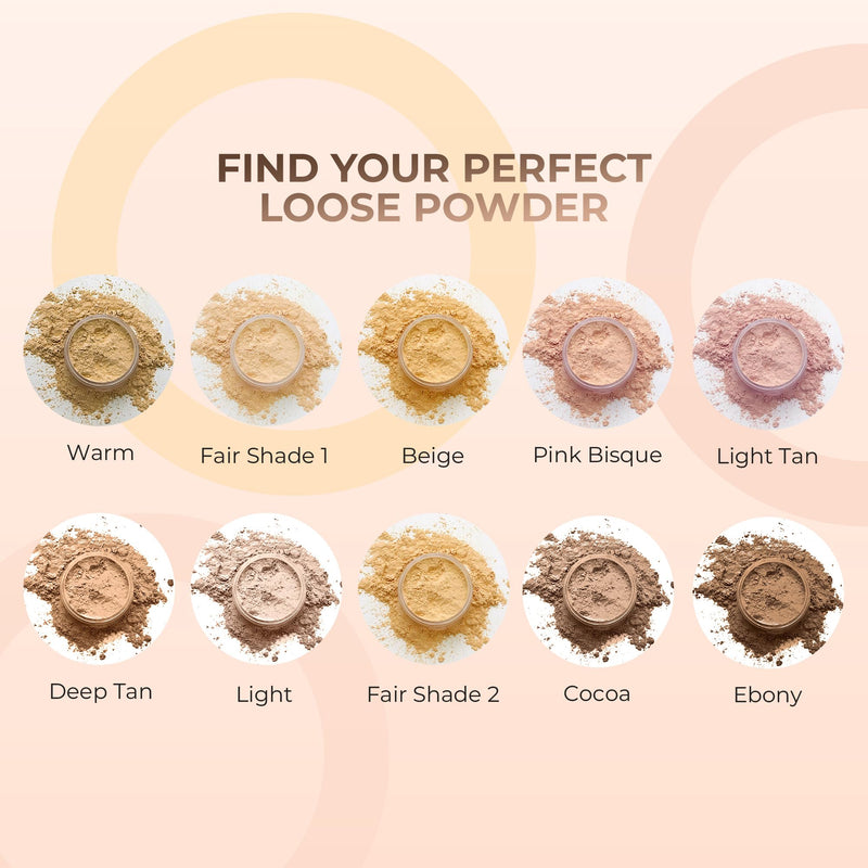 [Australia] - 4pc Full Size Kit (Warm Shade) Mineral Makeup Matte Translucent Loose Foundation + Kabuki Brush + Concealer + Finishing Setting Powder + Bare Face Full Coverage SPF 30 All Skin Types Waterproof WARM Neutral Shade-Most Popular 