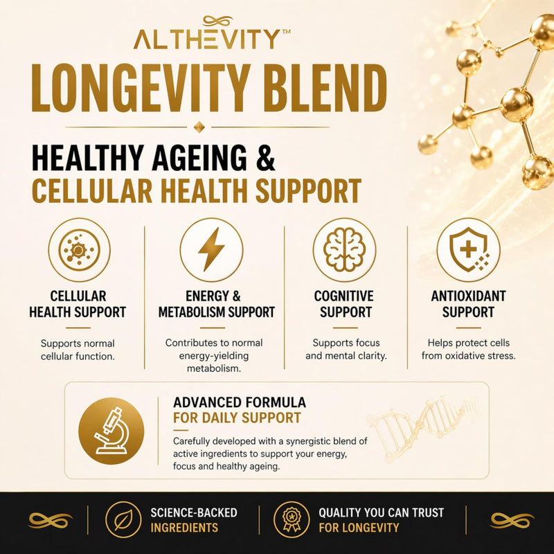 NAD+ Longevity Supplement – 14 in 1 Daily Healthy Ageing Formula with NR, Trans-Resveratrol & Quercetin – 2 Patented Ingredients – Cellular Energy Support – 60 Vegan Capsules