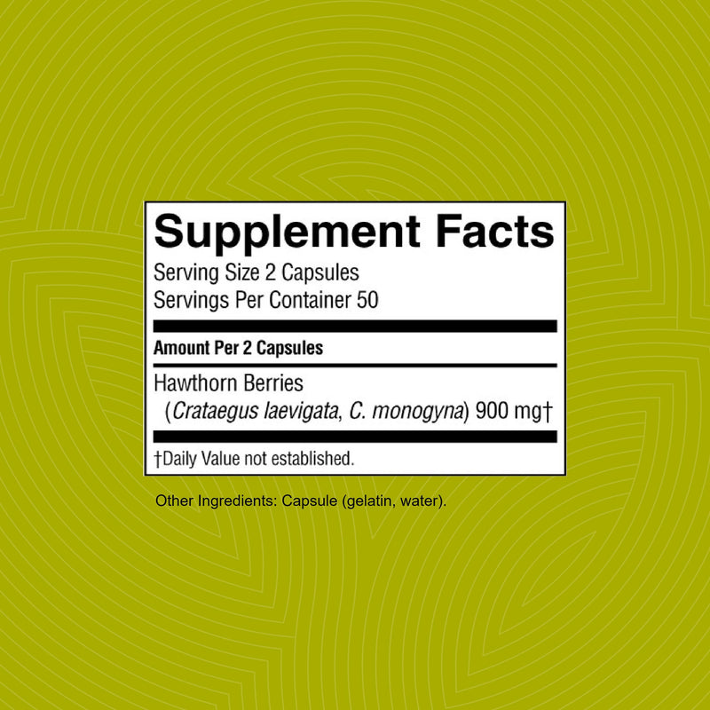 [Australia] - Nature's Sunshine Hawthorn Berries, 100 Capsules | Helps Enhance Heart Muscle Function and Provides Circulatory System Support 