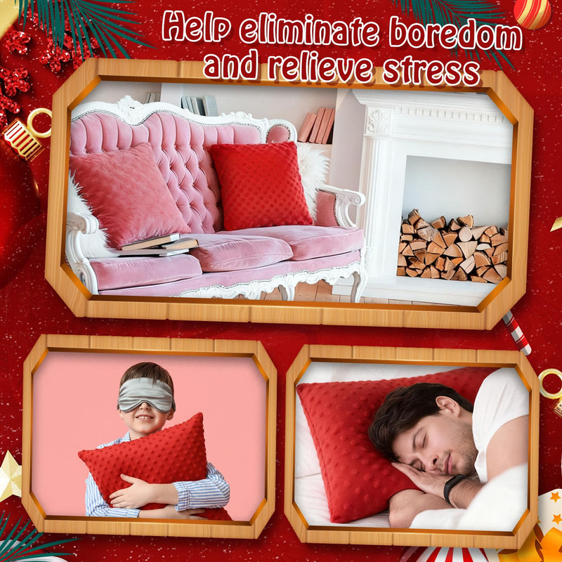 [Australia] - Suzile 15 Inch Vibrating Pillow Sensory Pillow for Kids and Adults Pressure Activated Soft Massage with Textured Stimulation Bumps for Relieve Stress Autistic Children Preschool Home Gift(Dark Red) Dark Red 