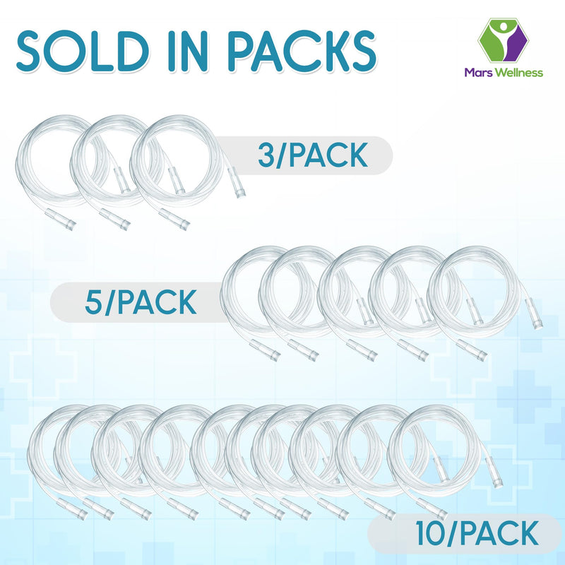 [Australia] - Mars Wellness Oxygen Tubing - Premium Clear Crush Resistant Oxygen Tubes - 25 Foot - 3 Tubes 25 Foot (Pack of 3) 