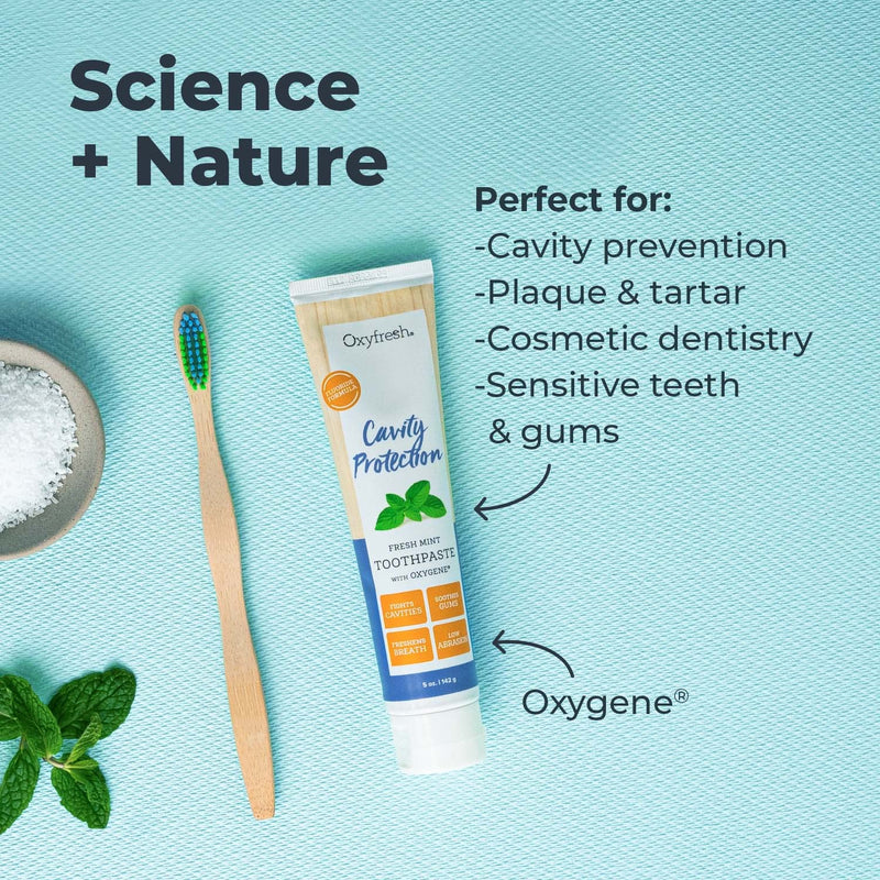 [Australia] - Oxyfresh Premium Cavity Protection – Fresh Mint Fluoride Toothpaste – Low Abrasion Anticavity Toothpaste for Sensitive Teeth – Remineralizing Enamel Repair to Prevent Tartar & Cavities | 5oz Top Seller 