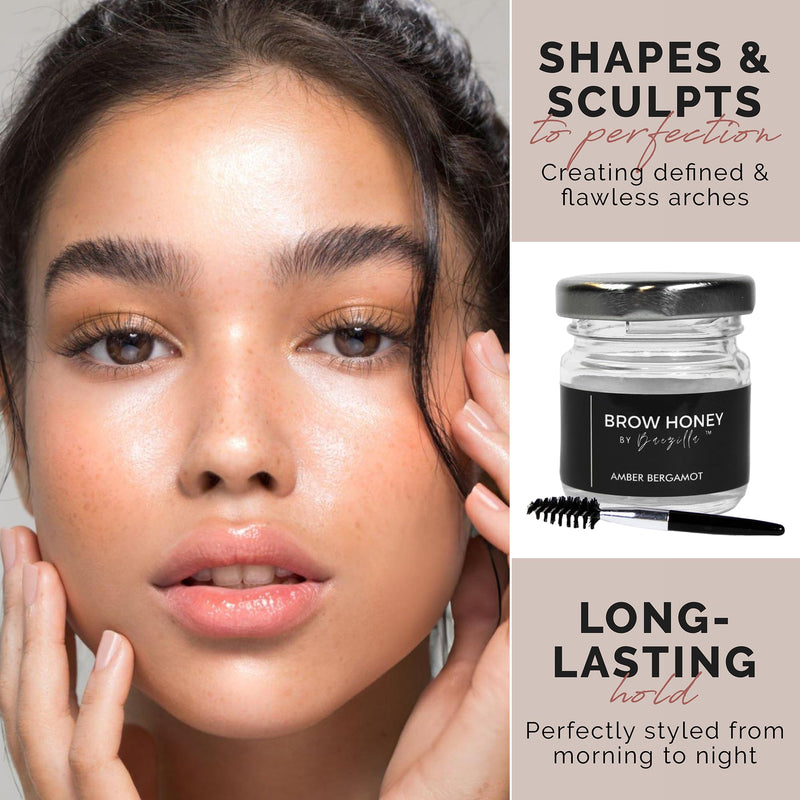 [Australia] - Brow Honey by Baezilla Eyebrow Gel Gift Set - Long Lasting Clear Gel With Brush & Waterproof Wax Lamination, Pack of 3 Variety Pack 