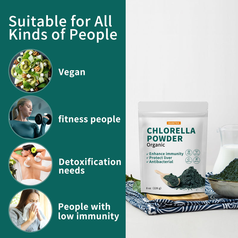 [Australia] - Chlorella Powder Natural- Chlorophyll Powder, Supports Immune System & Liver Function, Keep Youth, Vegan, Rich in Vegan Protein and Vitamins, 8 oz. 8 Ounce (Pack of 1) 
