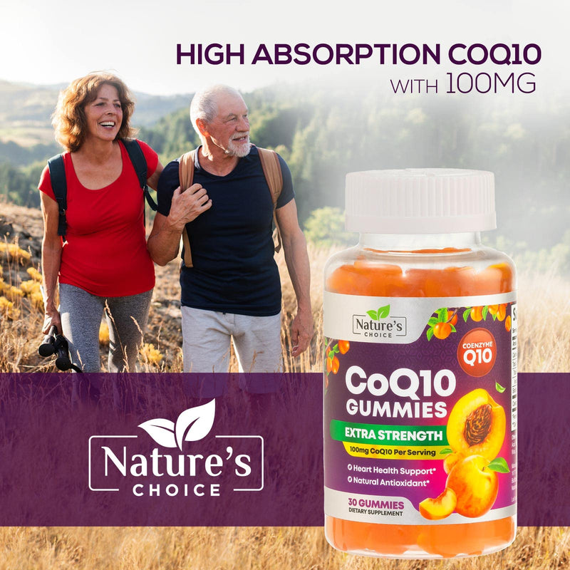 [Australia] - CoQ10 100mg Gummies - 3X Better Absorption, Antioxidant for Heart Health Support & Energy Production, Ultra Coenzyme Q10 Vitamins, Coq 10 Supplements, Dietary Supplement, Non-GMO - 30 CoQ10 Gummies 30 Count (Pack of 1) 