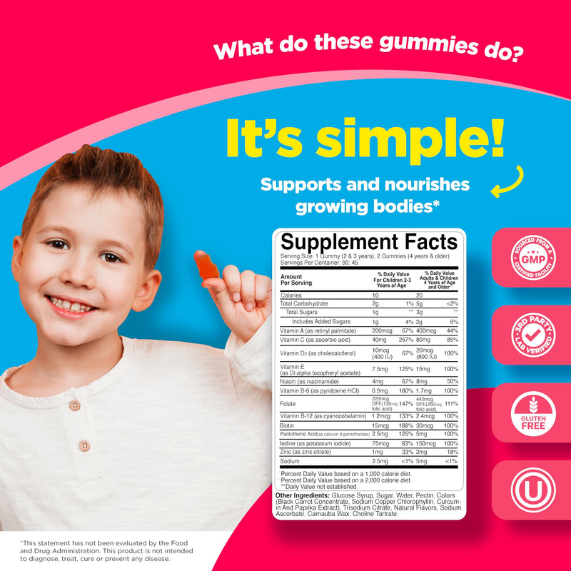 Phytoral Kids Vitamins Gummy Multivitamin Chewable - Kids Gummy Vitamins for Mood Support Natural Energy Boost and Immune Support for - Immune Gummies and Natural Multivitamin - 90 Count