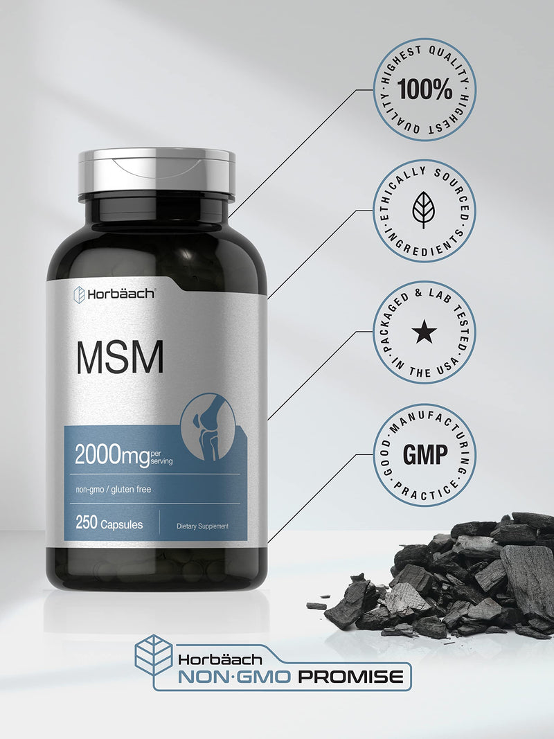 [Australia] - Horb√§ach MSM Supplement Capsules | 2000mg | 250 Count | Non-GMO and Gluten Free Formula | Methylsulfonylmethane 