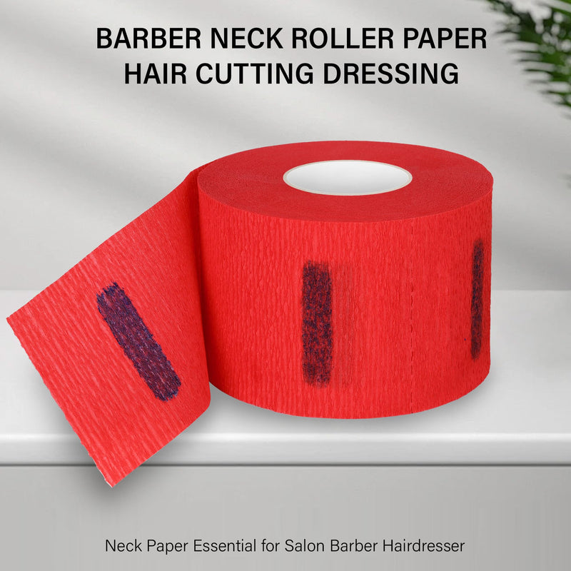[Australia] - Stretchy Barber Paper Neck Strips - 5 Rolls & 500 Disposable Bands, Professional Hairdressing Accessory Tool Red 