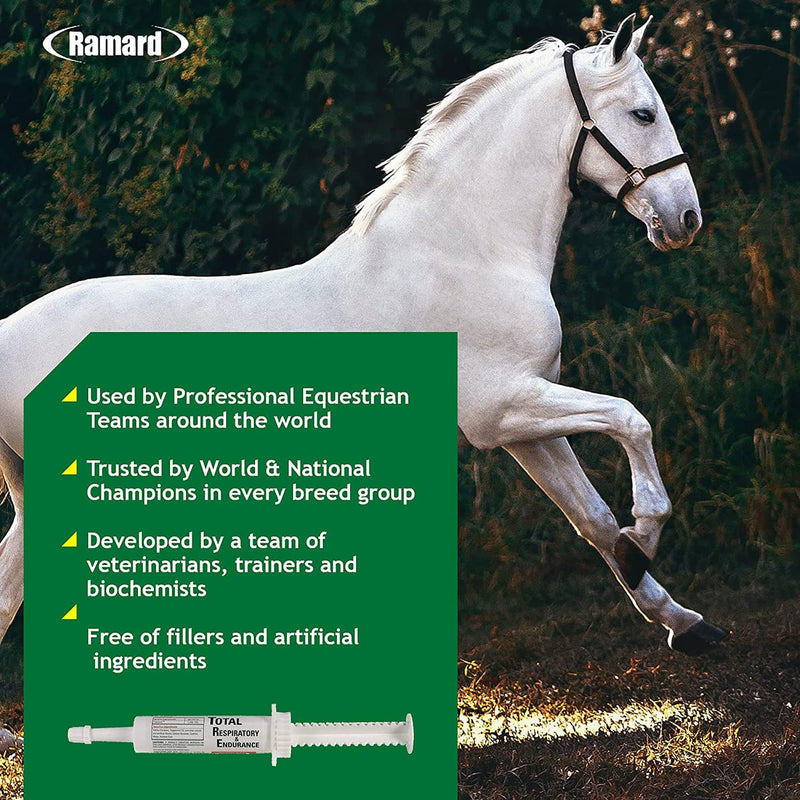 Total Respiratory & Endurance Syringe for Horses, Equine Vitamin & Supplements, Veterinary Supplies, with Clairisol, Methyl Parabens, Peppermint Oil & Sodium Benzoate 1/2 oz, 1-Pack 1 Pack, 1/2 oz Syringe - PawsPlanet Australia