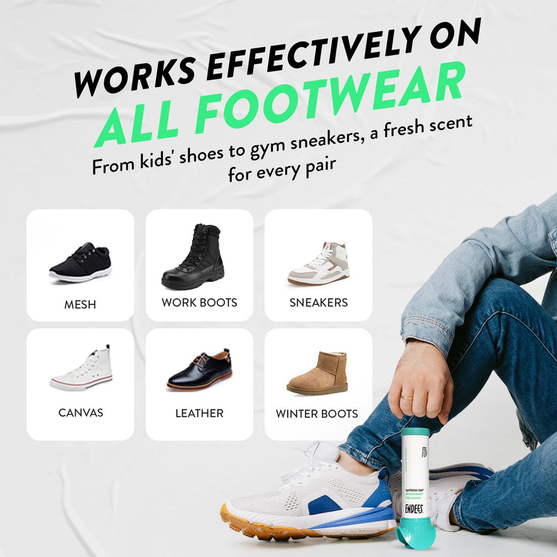 [Australia] - endees UpFresh 360¬∞ Shoe Deodorizer Spray ‚Äì 3 x 3.38 Fl Ozl I Foot Odor Eliminator Shoe Spray for Smelly Shoes, Feet, Sneakers, Boots, and Gym Bags, Stinky Smell Elimination Deodorant, Travel Size 