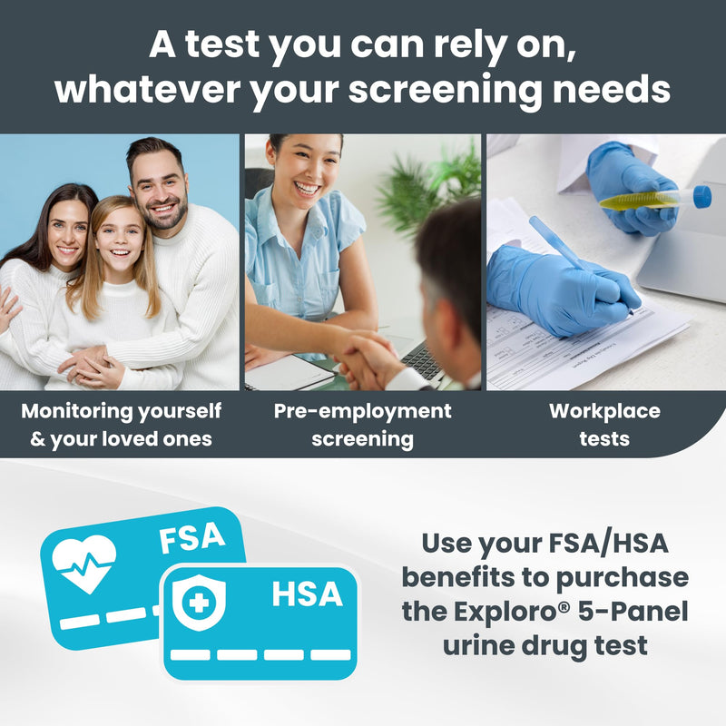 [Australia] - Exploro 5 Panel Drug Test Kit ‚Äì at Home Urine Drug Test for THC, Cocaine, Opiates, Amphetamines & Benzodiazepines ‚Äì Rapid & Accurate & Easy at Home Drug Testing Strips (Pack of 3) 3 Count (Pack of 1) 