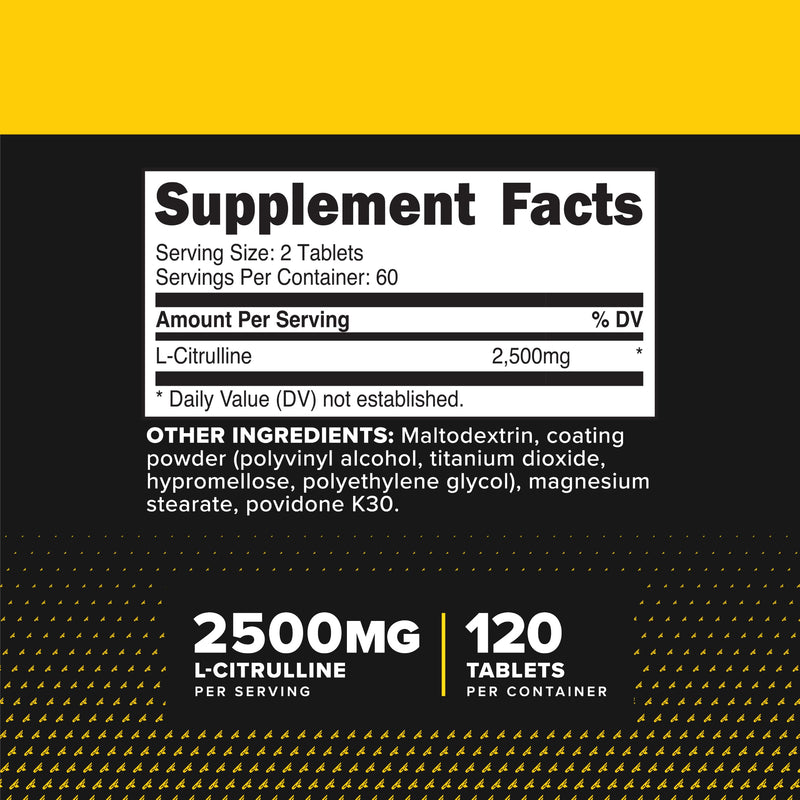Primaforce L-Citrulline 2500mg per Serving, 60 Servings; 120 Tablets 120 Count (Pack of 1)
