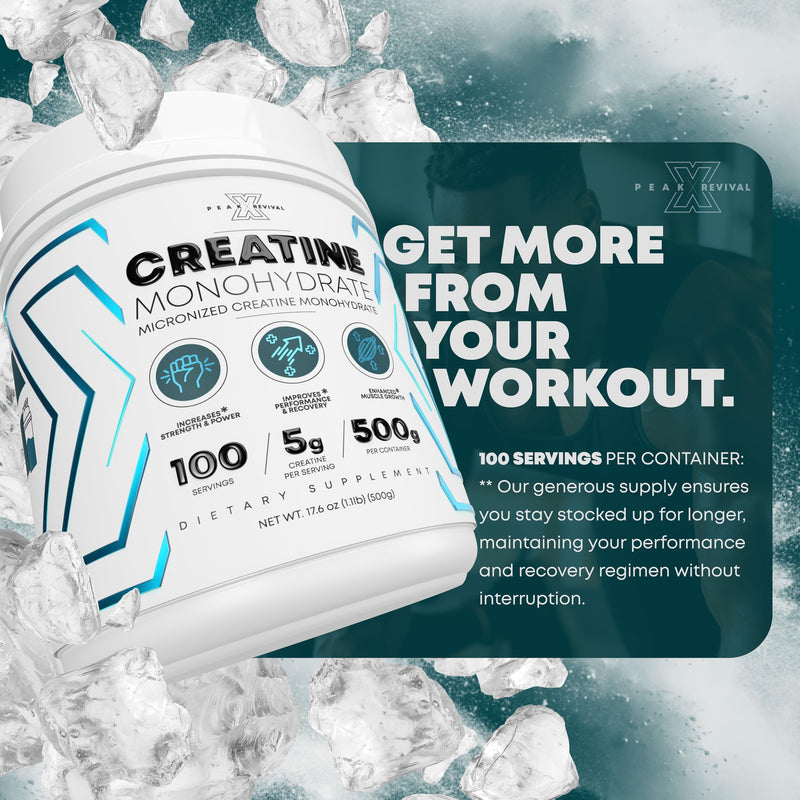 [Australia] - Performance Micronized Creatine Monohydrate Powder Supplement, 5000mg (5g), 100 Servings, Unflavored, Gluten Free, Non-GMO, Vegan 