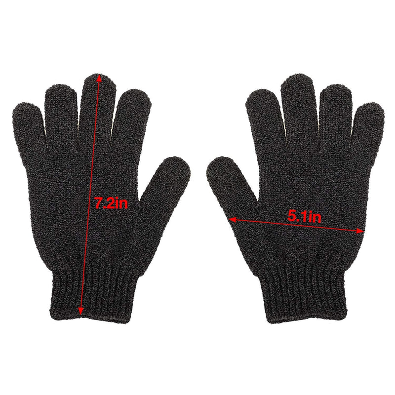 [Australia] - Rainmae Pack of 20 Exfoliating Gloves, Exfoliating Washing Gloves for Body and Face, Dead Skin Remover, Double-Sided Microfiber for Adults (Black) 