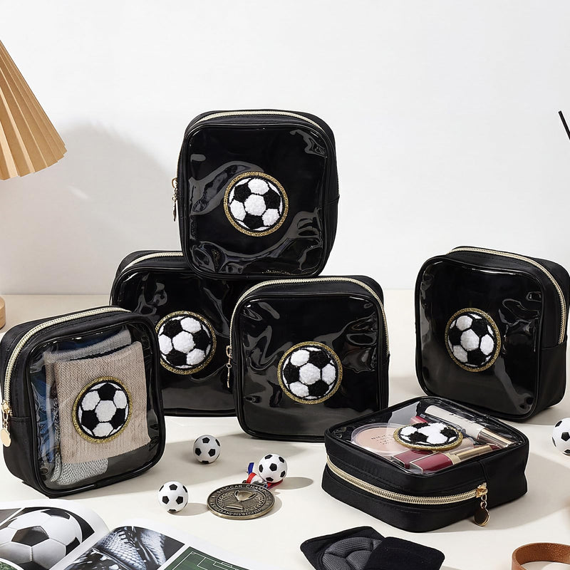 Kacctyen 12 Pcs Soccer Purse for Girl Soccer Accessories Small Makeup Bag