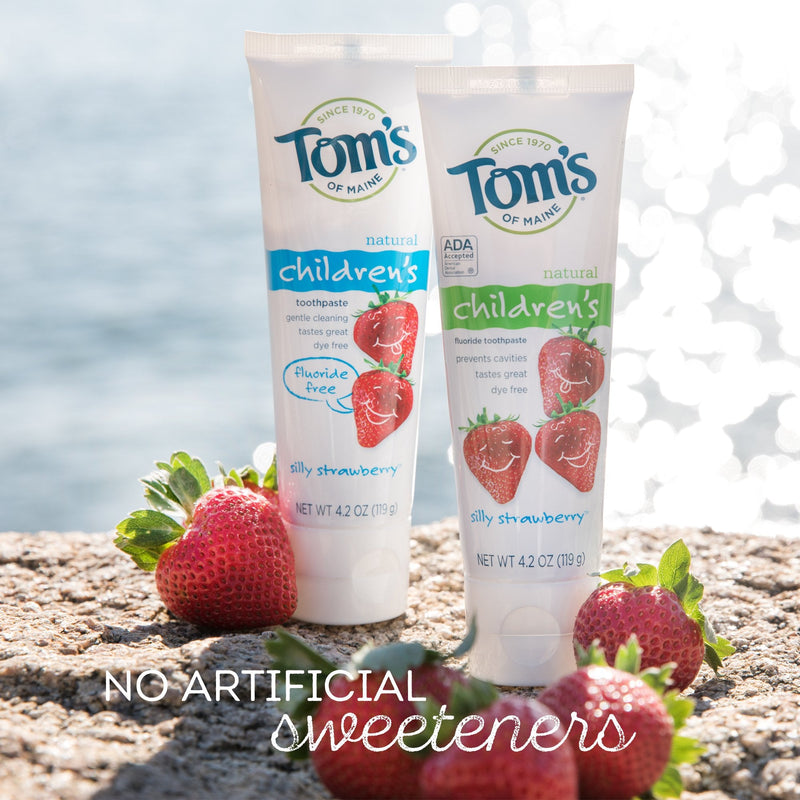 [Australia] - Tom's of Maine Natural Children's Fluoride-Free Toothpaste, Silly Strawberry, 4.2 Oz(Pack of 3) 4.2 Ounce (Pack of 3) 