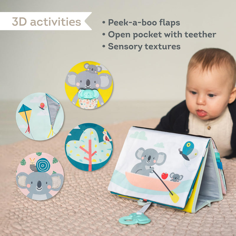 [Australia] - Tummy Time Toys High Contrast Baby Book. Fun, Interactive Crinkle Books for Babies with Baby Tummy Time Mirror & Soft Koala Teether - Baby Tummy Time Book by Taf Toys 