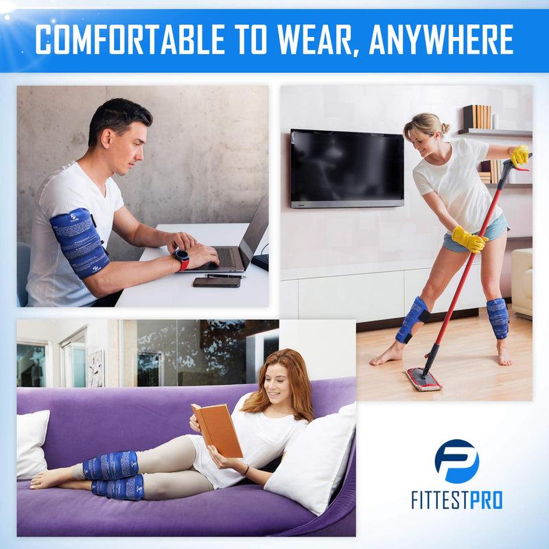 [Australia] - Shin Splint Ice Packs, HSA and FSA Eligible Reusable Hot and Cold Therapy Wrap | Leg or Calf Pain Relief | Advanced Soft Gel Technology | Freezable and Microwavable | Running Injuries & Recovery Shin 