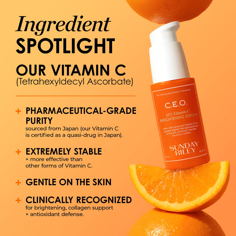 Sunday Riley C.E.O. 15% Vitamin C Brightening Serum 0.5 Fl Oz (Pack of 1)