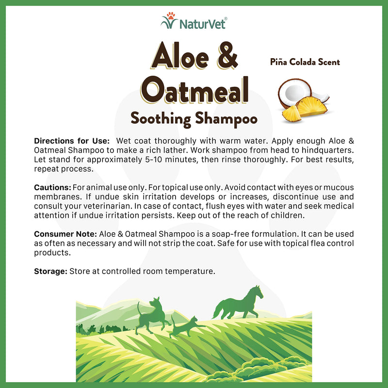 NaturVet Aloe & Oatmeal Soothing Shampoo for Dogs & Cats 16 oz - PawsPlanet Australia