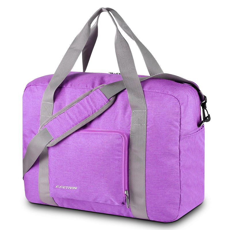 For Allegaint Airlines Personal Item Bag Foldable Travel Duffel Bag Carry-on Luggage 25L Purple&Women Shoulder Handbag Roomy Multiple Pockets Bag Ladies Crossbody Lightweight Nylon Travel Purse