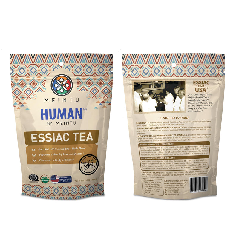 [Australia] - HUMAN™ by MEINTU Genuine Essiac Tea Organic 8 Herb Powder Formula Sheep Sorrel with 20% Root - 4 oz Stand-Up Airtight Zipper Pouch 