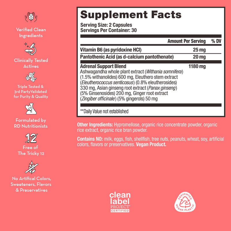 HUM Uber Energy Adaptogen & B Vitamin Supplement, 60 Count | Ashwagandha, Ginseng, Eleuthero, Rhodiola & Licorice Root, B5 & B6 Vitamins, Vegan, Non-GMO