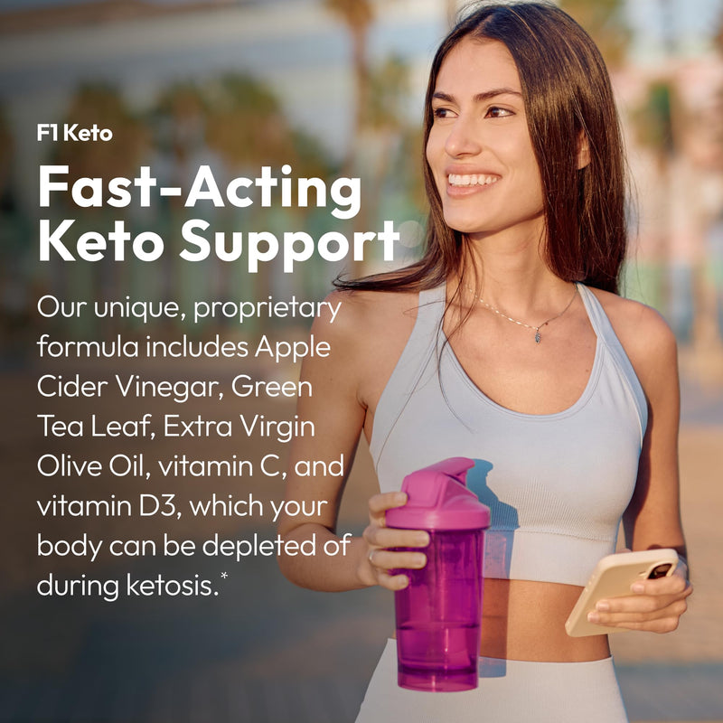 Justified Laboratories F1 Keto - 60 Capsules, Pack of 5 - Ketogenic Support from Apple Cider Vinegar, Green Tea Leaf, Vitamin C, Vitamin D3 & Extra Virgin Olive Oil - 150 Servings 60 Count (Pack of 5)