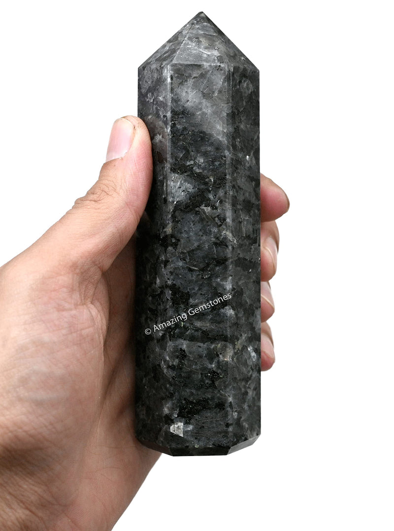 Amazing Gemstone Large Larvikite Crystal Towers ~ Natural Healing Crystal Point Obelisk for Reiki Healing and Crystal Grid (5.5 to 6 INCH) 5.5" to 6" INCH