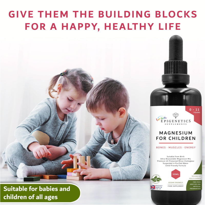 Magnesium for Children 50ml | from Birth Magnesium Mix Supplement 0-11 Years | Newborns Baby Kids Sugar Free UK Made Vegan Mini Liquid | 5 Drops Daily 50 ml (Pack of 1)