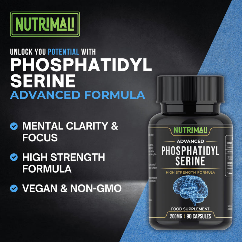 Phosphatidylserine Capsules | High Strength Formula - 200mg | 90 Vegan Capsules | Food Supplement – Non GMO | By NutriMali