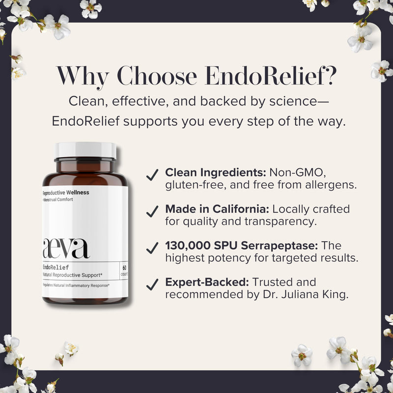 [Australia] - Aeva EndoRelief ‚Äì Serrapeptase-Powered Reproductive Support for Period Discomfort, Hormonal Balance & Healthy Tissue Response ‚Äì Functional Medicine Formula for Women ‚Äì Made in California 