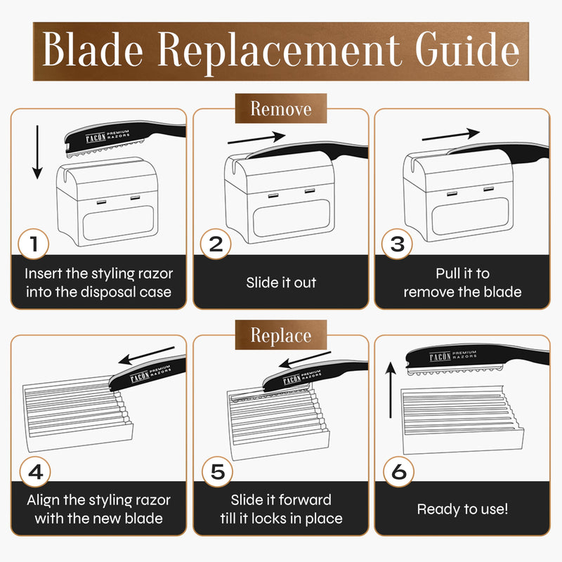 [Australia] - Facón Hair Razors for Cutting Hair - Professional Hair Styling Razor Kit with 11 Replacement Blades, Stainless Steel Hair Cutting Tool for Salon & Home, Premium Hair Thinning Texturizing Faether Razor The Whiz 