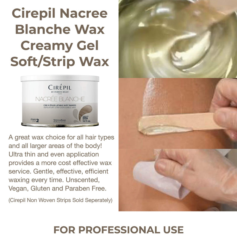 Cirepil - Nacrée Blanche - 400g / 14.11 oz Wax Tin - Unscented - Onctuous Texture - Perfect for Large Areas - Very Efficient, Ultra-Thin Application, All Hair Types - Strips Needed