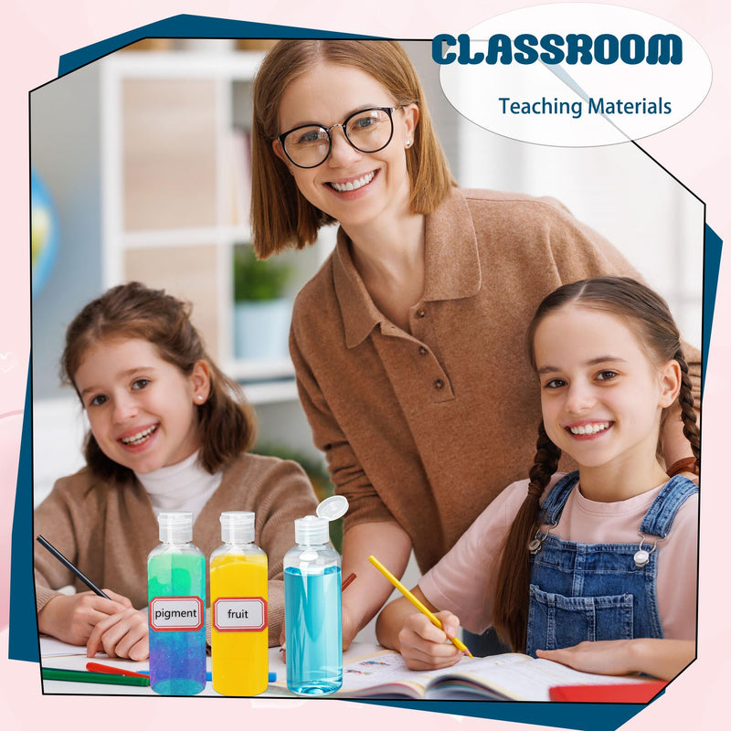 120 Pack 3.4 OZ 100 ml Travel Bottles with Flip Cap Leakproof Plastic Squeezable Empty Small Travel Containers with Labels 240 Pack for Toiletries Liquids Travel Essentials
