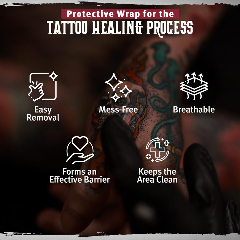 [Australia] - Hustle Butter Second Skin Tattoo Wrap - 9.8 Inches x 2.2 Yards - Transparent Adhesive Roll - Easy Removal, Mess-Free Body Art Wrap - Breathable & Latex-Free - for Medium Tattoo Aftercare Medium Roll (9.8 in x 2.2 yd) 