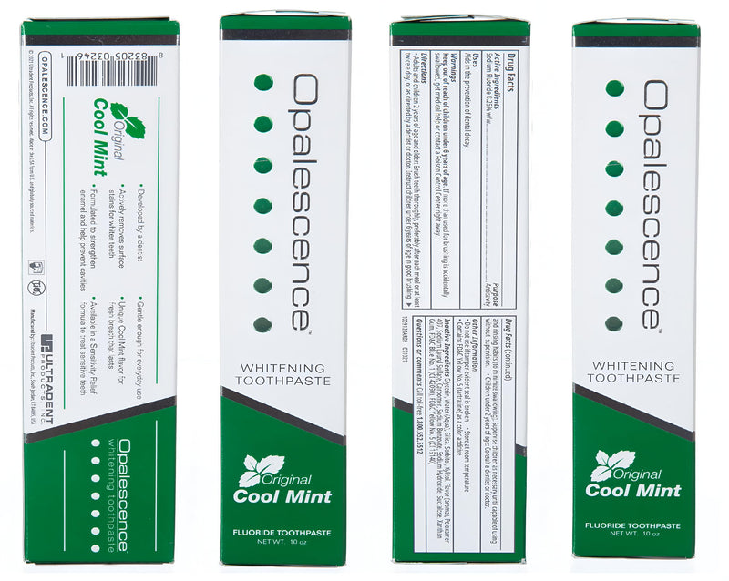 Opalescence Whitening Toothpaste Original 4.7oz - Mint - 2 Pack - 5166-2 | Dentist-Developed Oral Care Whitening Fluoride Toothpaste for Daily Use, Surface Stain Removal & Helps Strengthen Enamel Opalescence 4.7 Ounce (Pack of 2)