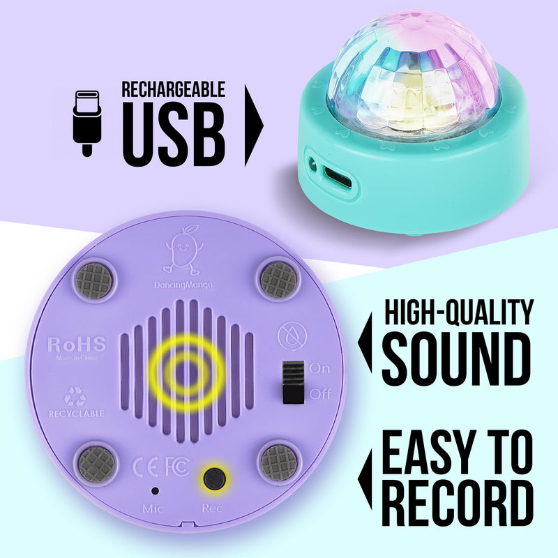 [Australia] - Voice Recording Button, Language Development, Learning Tool, Family & Classroom Use, Fun for Kids, USB Rechargeable (Set of 4) 