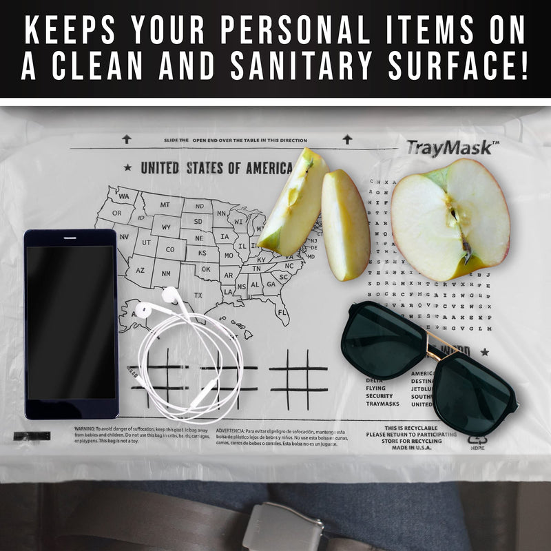 [Australia] - Disposable Tray Table Cover | Must Have Airplane Travel Essentials | Perfect for Toddlers, Kids and Adults Travel Accessories | Provides a Fresh/Clean Layer of Protection | 10 Pack Original 10-Pack 