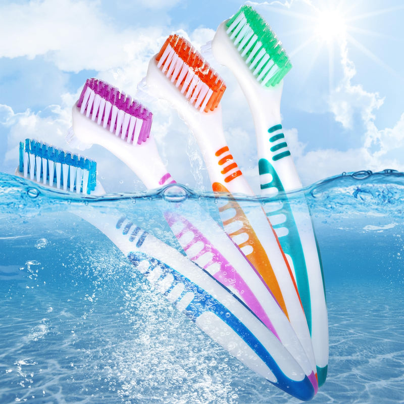 [Australia] - COMNICO denture brushes, 4 pieces denture cleaning brush, high-quality hygiene denture toothbrushes for denture care, multi-layer soft bristles denture brush for denture care 