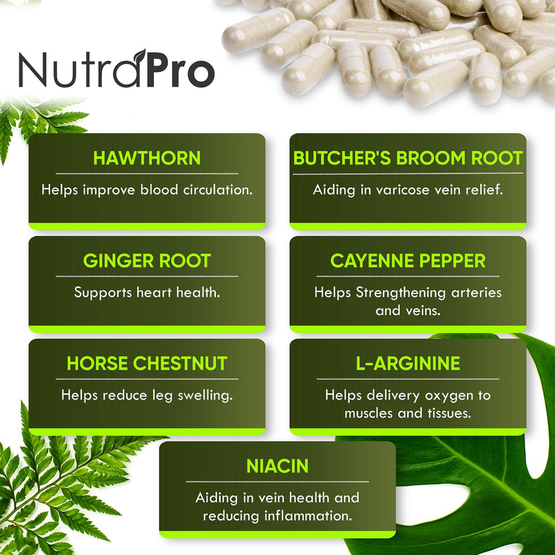 [Australia] - Best Blood Circulation Supplements and Vein Support-Blood Flow, Leg Circulation, Heart Health, and Varicose Veins.with Butcher's Broom, and Diosmin.Helps Reduce Swelling & Discomfort in Legs.90 Caps. 