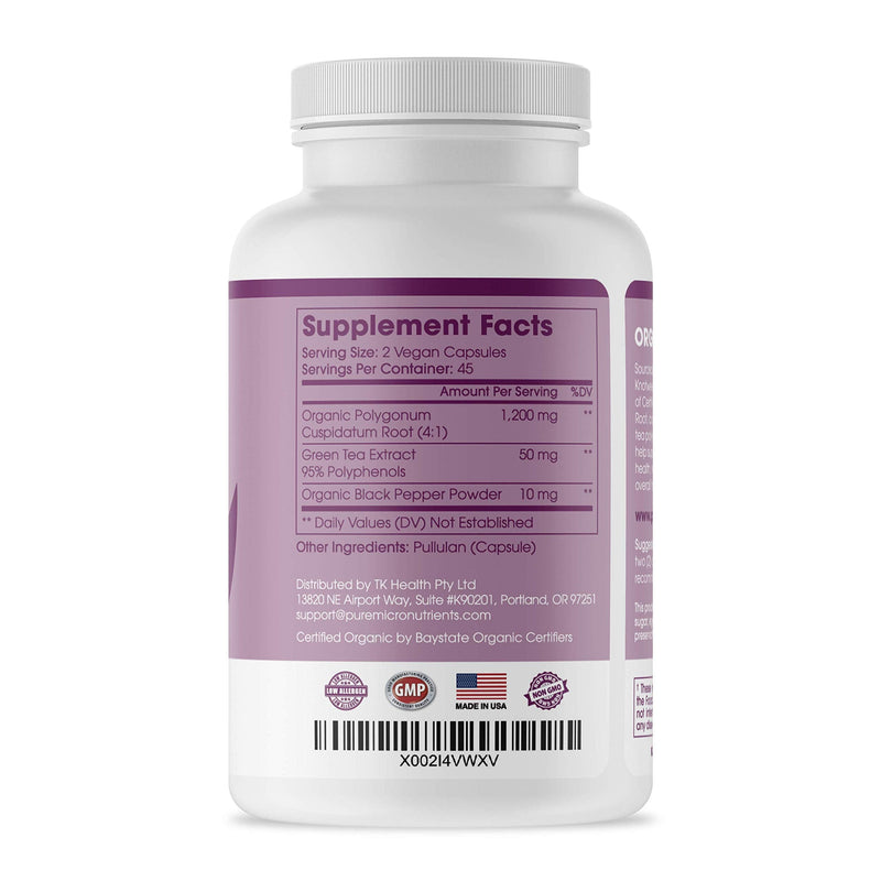 [Australia] - Organic Resveratrol Supplement 1200mg - Extra Strength Formula for Anti Aging, Heart & Immune Health - 90 Vegan Capsules with 99% Trans-Resveratrol, Green Tea Leaf & Black Pepper 90 Count (Pack of 1) 